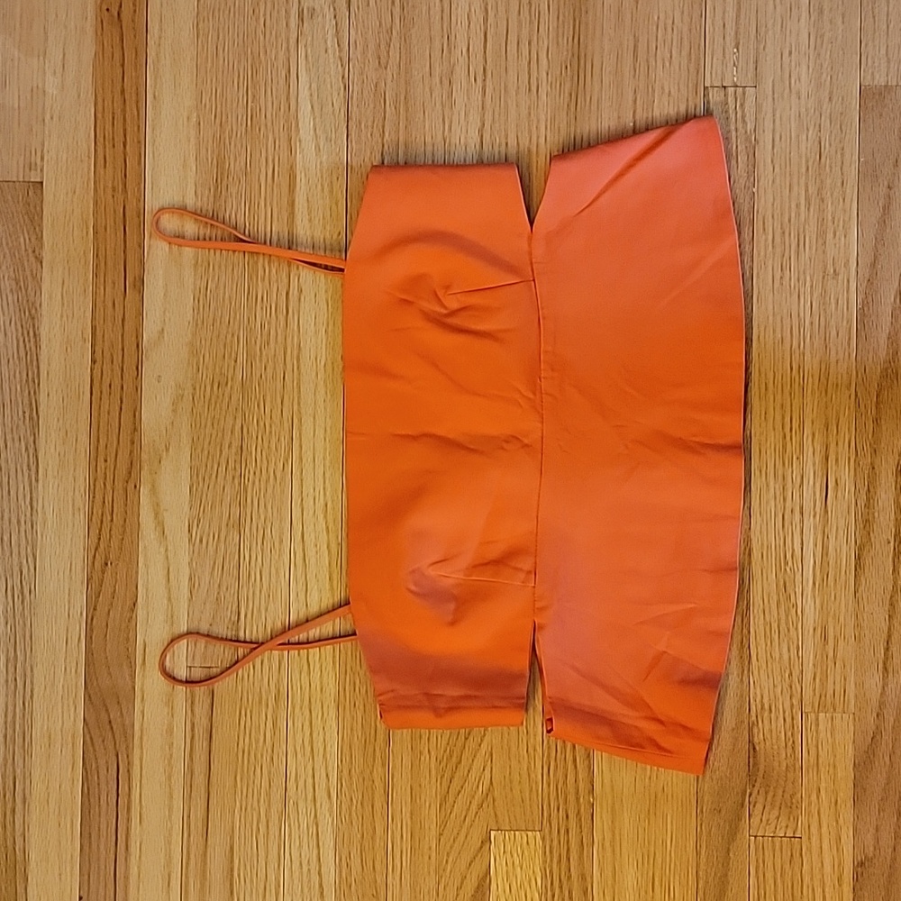 Zara Orange Cut Out Spaghetti Strap Top - Picture 3 of 6